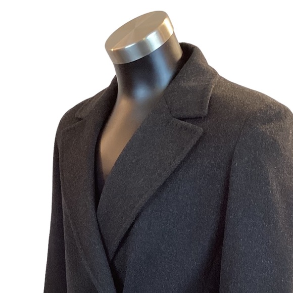 Cinzia Rocco Loro Piana Superfine Black Wool Coat Italy Wrap Trench Capsule - Picture 6 of 15